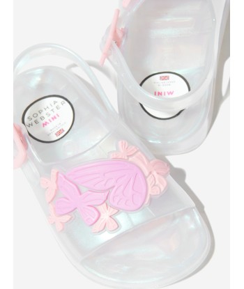 Sophia Webster Girls Butterfly Jelly Sildes in Pearl soldes