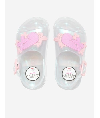 Sophia Webster Girls Butterfly Jelly Sildes in Pearl soldes