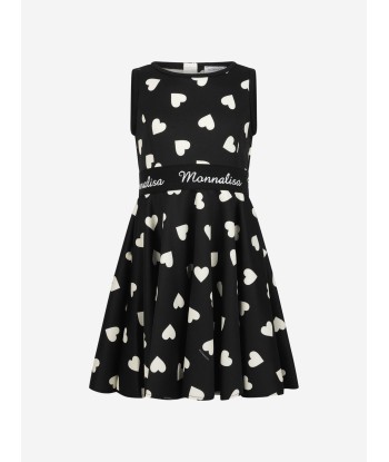 Monnalisa Heart Print Neoprene Dress en linge