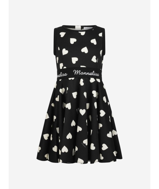 Monnalisa Heart Print Neoprene Dress en linge