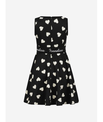 Monnalisa Heart Print Neoprene Dress en linge