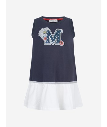 Monnalisa Girls Navy Sleeveless Fleece Dress plus qu'un jeu 