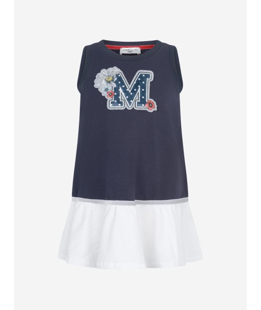 Monnalisa Girls Navy Sleeveless Fleece Dress plus qu'un jeu 