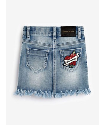 Monnalisa Girls Skirt - Cherry Denim Skirt de pas cher