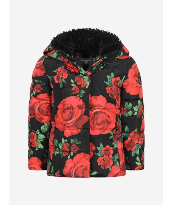 Monnalisa Black & Red Rose Down Padded Coat Voir les baskets