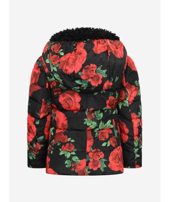 Monnalisa Black & Red Rose Down Padded Coat Voir les baskets