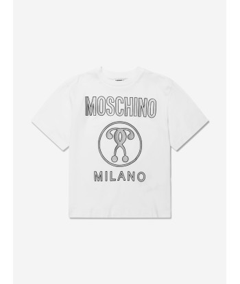 Moschino Unisex Cotton Milano Logo T-Shirt de pas cher