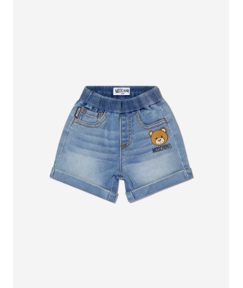 Moschino Baby Unisex Cotton Denim Teddy Logo Shorts ou a consommer sur place