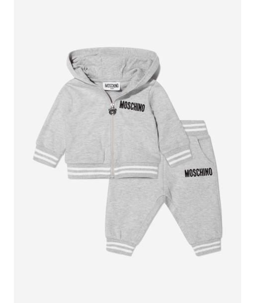 Moschino Baby Unisex Cotton Teddy Hooded Tracksuit With Ears rembourrage situé sous