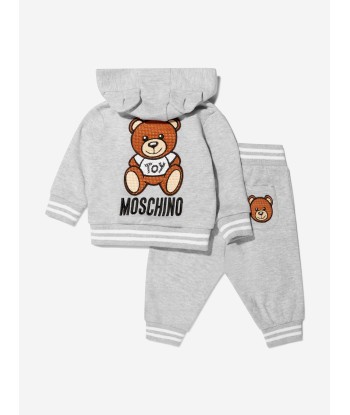 Moschino Baby Unisex Cotton Teddy Hooded Tracksuit With Ears rembourrage situé sous