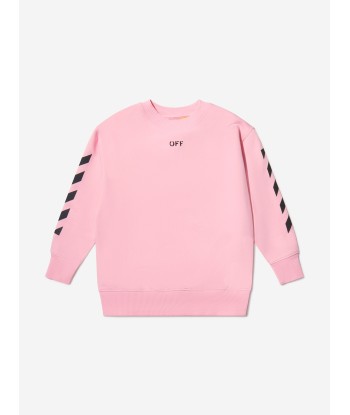 Off-White Girls Cotton Crew Neck Logo Sweatshirt Les êtres humains sont 