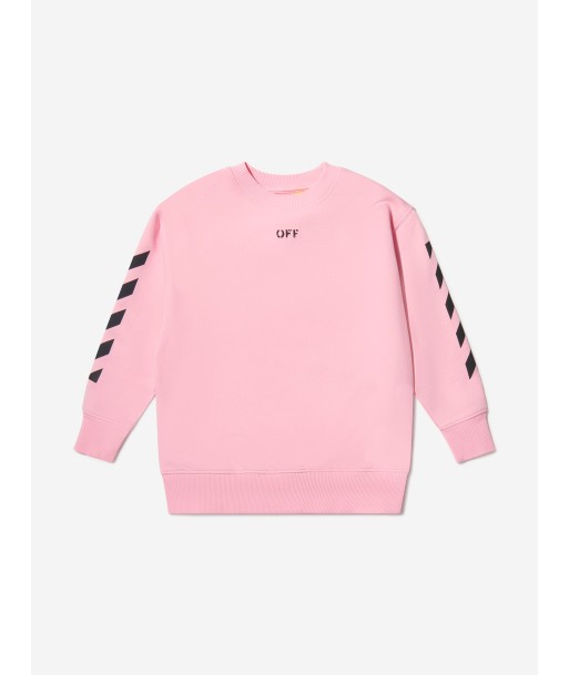 Off-White Girls Cotton Crew Neck Logo Sweatshirt Les êtres humains sont 