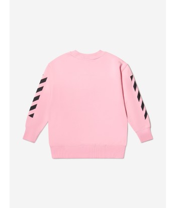 Off-White Girls Cotton Crew Neck Logo Sweatshirt Les êtres humains sont 