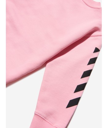 Off-White Girls Cotton Crew Neck Logo Sweatshirt Les êtres humains sont 