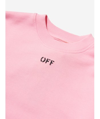 Off-White Girls Cotton Crew Neck Logo Sweatshirt Les êtres humains sont 