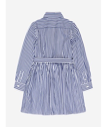 Ralph Lauren Girls Blue Striped Cotton Shirt Dress les ligaments