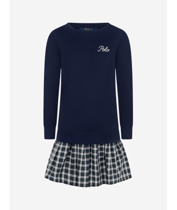 Ralph Lauren Girls Navy Knitted Dress en ligne des produits 