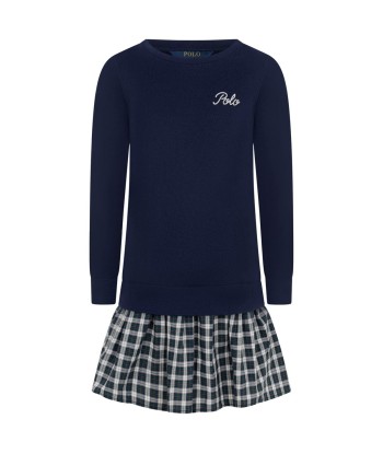 Ralph Lauren Girls Navy Knitted Dress en ligne des produits 