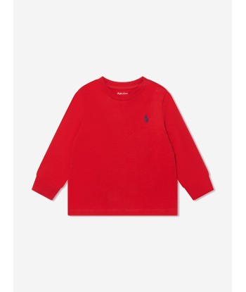 Ralph Lauren Baby Boys Long Sleeve T-Shirt in Red livraison et retour toujours gratuits