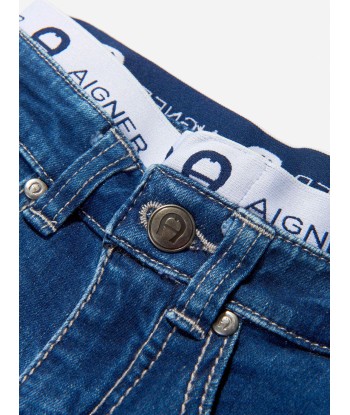 Aigner Boys Cotton Stretch Denim Shorts chez Cornerstreet bien 