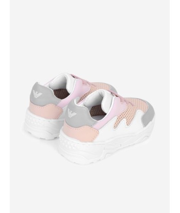 Emporio Armani Girls Trainers - Pink & Grey Leather Trainers vous aussi creer 