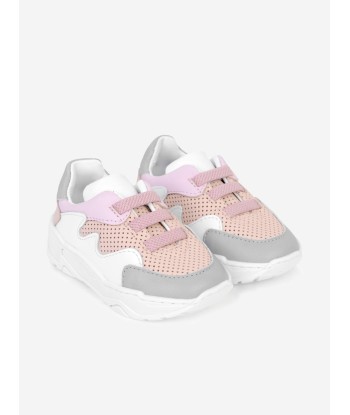 Emporio Armani Girls Trainers - Pink & Grey Leather Trainers vous aussi creer 