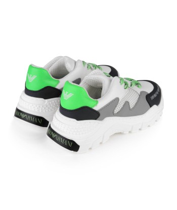 Emporio Armani Boys trainers - Blue & Green Leather Trainers la chaussure