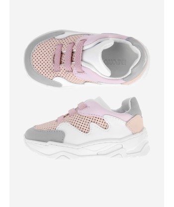 Emporio Armani Girls Trainers - Pink & Grey Leather Trainers vous aussi creer 