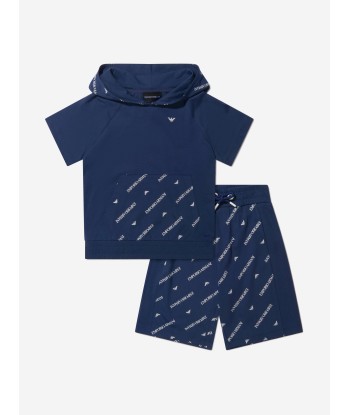 Emporio Armani Boys Cotton Hoodie And Shorts Set Venez acheter