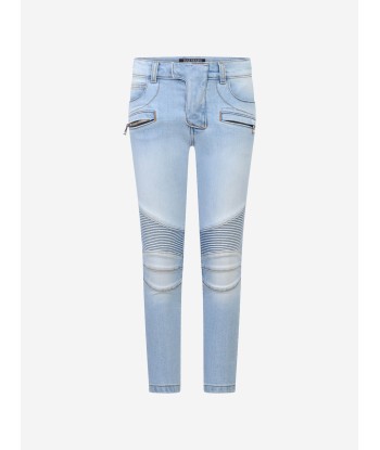 Balmain  Denim Biker Jeans en linge