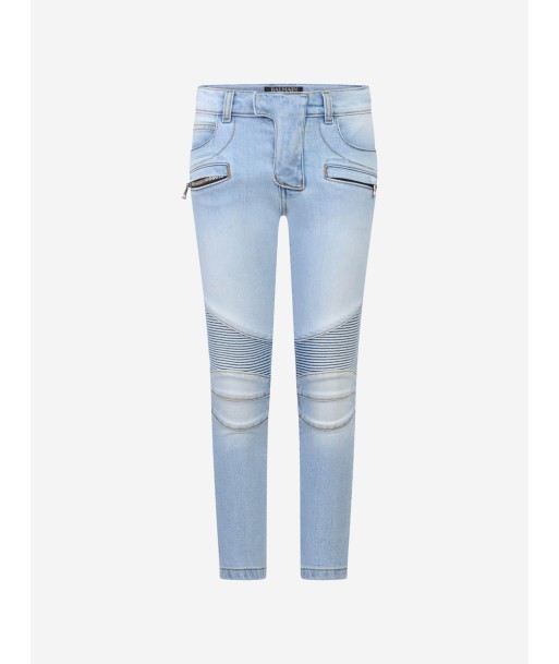 Balmain  Denim Biker Jeans en linge