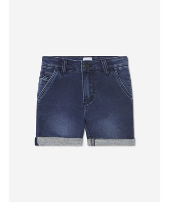 BOSS Boys Cotton Denim Fleece Shorts store