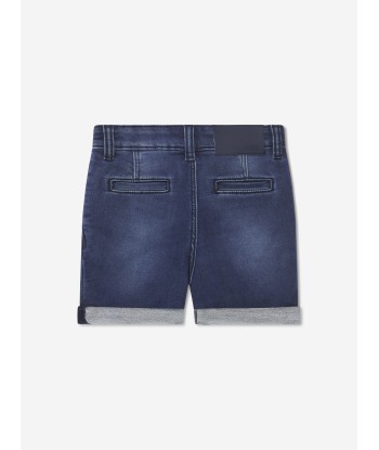 BOSS Boys Cotton Denim Fleece Shorts store