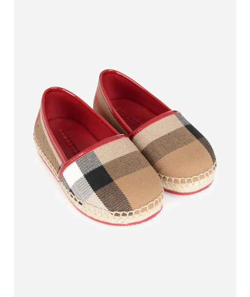 Burberry Girls Red & Canvas Check Espadrilles Par le système avancé 