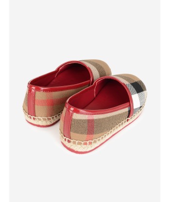 Burberry Girls Red & Canvas Check Espadrilles Par le système avancé 