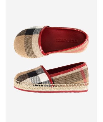 Burberry Girls Red & Canvas Check Espadrilles Par le système avancé 