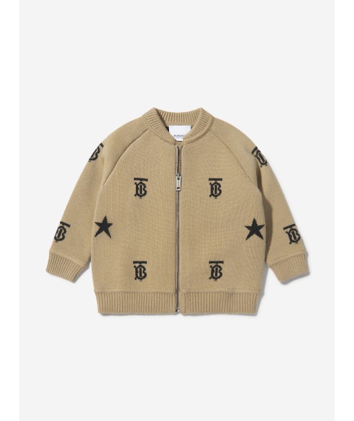 Burberry Baby Boys Wool Star And Monogram Zip Up Top Livraison rapide