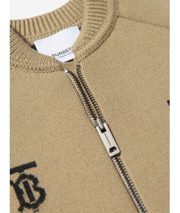 Burberry Baby Boys Wool Star And Monogram Zip Up Top Livraison rapide