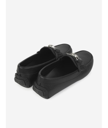 Versace Boys & Silver Leather Moccasins en stock