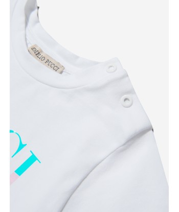 Pucci Baby Girls Cotton Logo T-Shirt en ligne des produits 