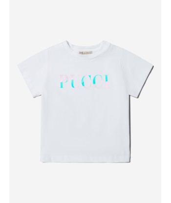 Pucci Baby Girls Cotton Logo T-Shirt en ligne des produits 