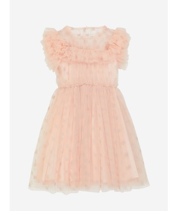 Fendi Girls Embroidered Tulle Dress pas chere