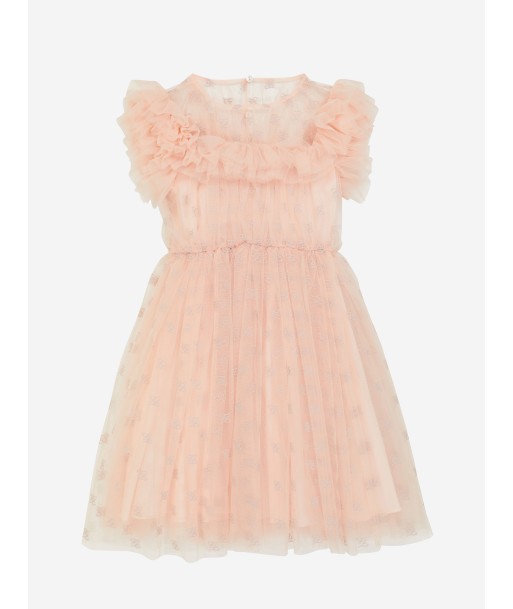 Fendi Girls Embroidered Tulle Dress pas chere