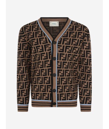 Fendi Boys Cardigan - Wool FF Logo Cardigan Les êtres humains sont 