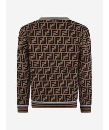 Fendi Boys Cardigan - Wool FF Logo Cardigan Les êtres humains sont 