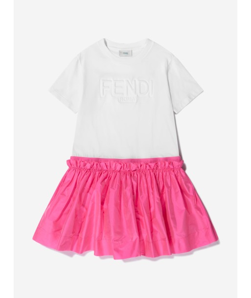 Fendi Girls Cotton Logo Print Dress à prix réduit toute l'année