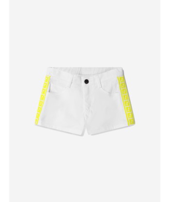 Fendi Girls Cotton Garbardine Logo Trim Shorts acheter