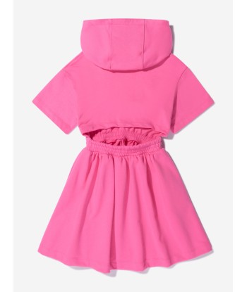 Fendi Girls Cotton Hooded Logo Dress Pour