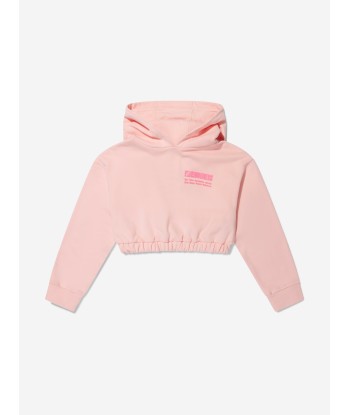 Fendi Girls Cotton Cropped Logo Hoodie acheter