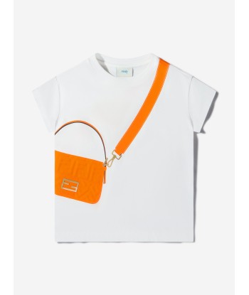 Fendi Girls Cotton Bag Print T-Shirt offre 